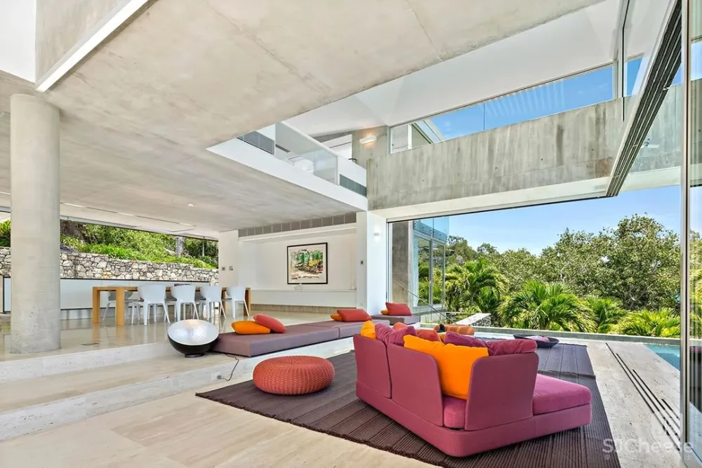 超酷的混凝土海景奢华别墅,深邃于空,容纳万境