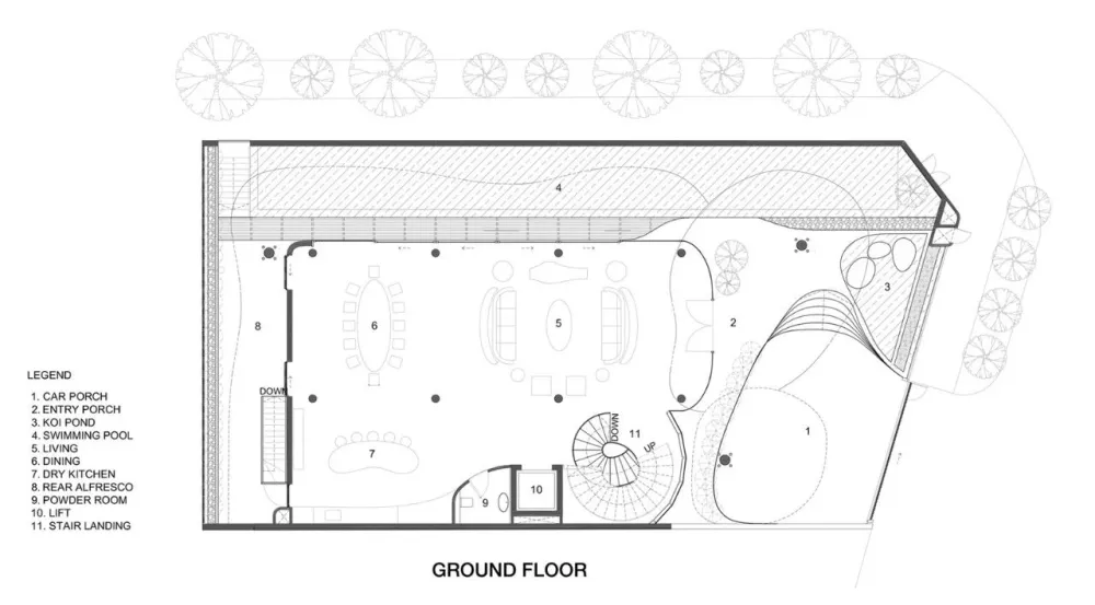 别墅还可以这样设计，从内到外的阶梯式曲线太美！