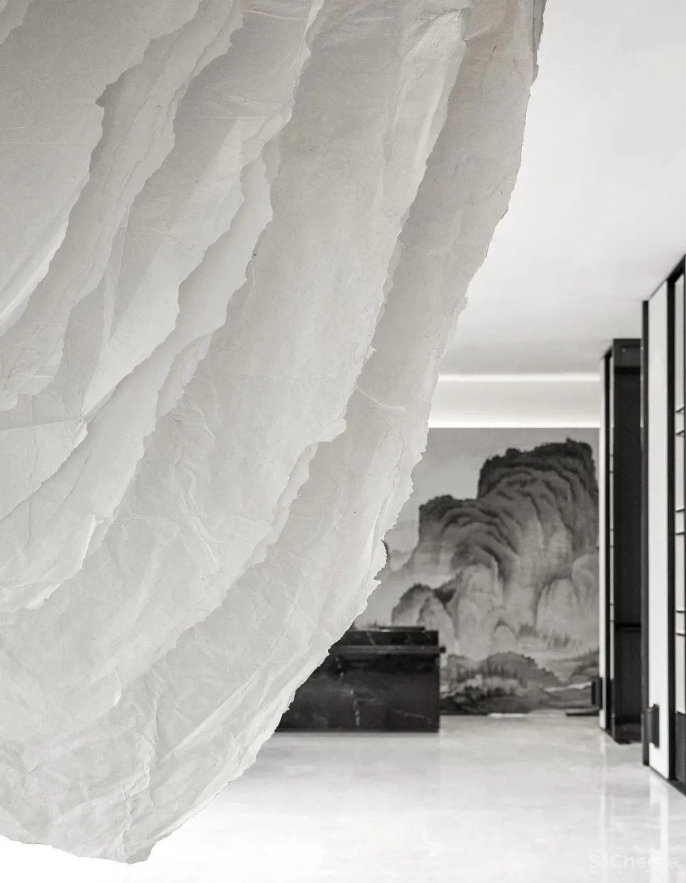 极致白意境,泼墨水云间