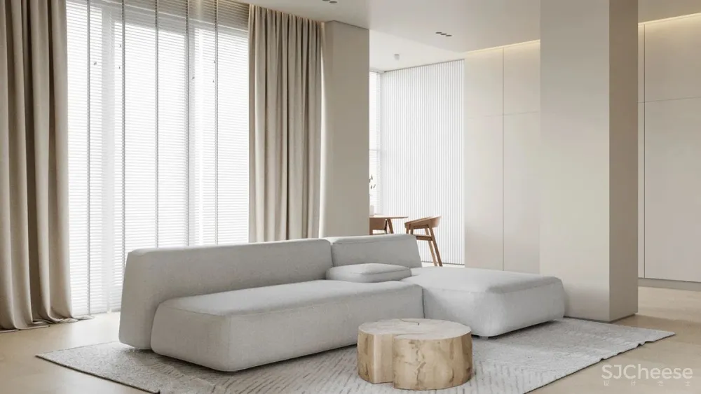 80㎡ 的一室户,隐藏式厨房布局更巧妙