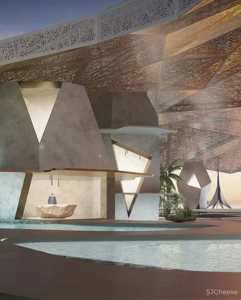 Caprini&Pellerin•海岛酒店将建筑几何完美融入自然环境!