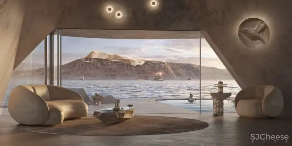 Caprini&Pellerin•海岛酒店将建筑几何完美融入自然环境!