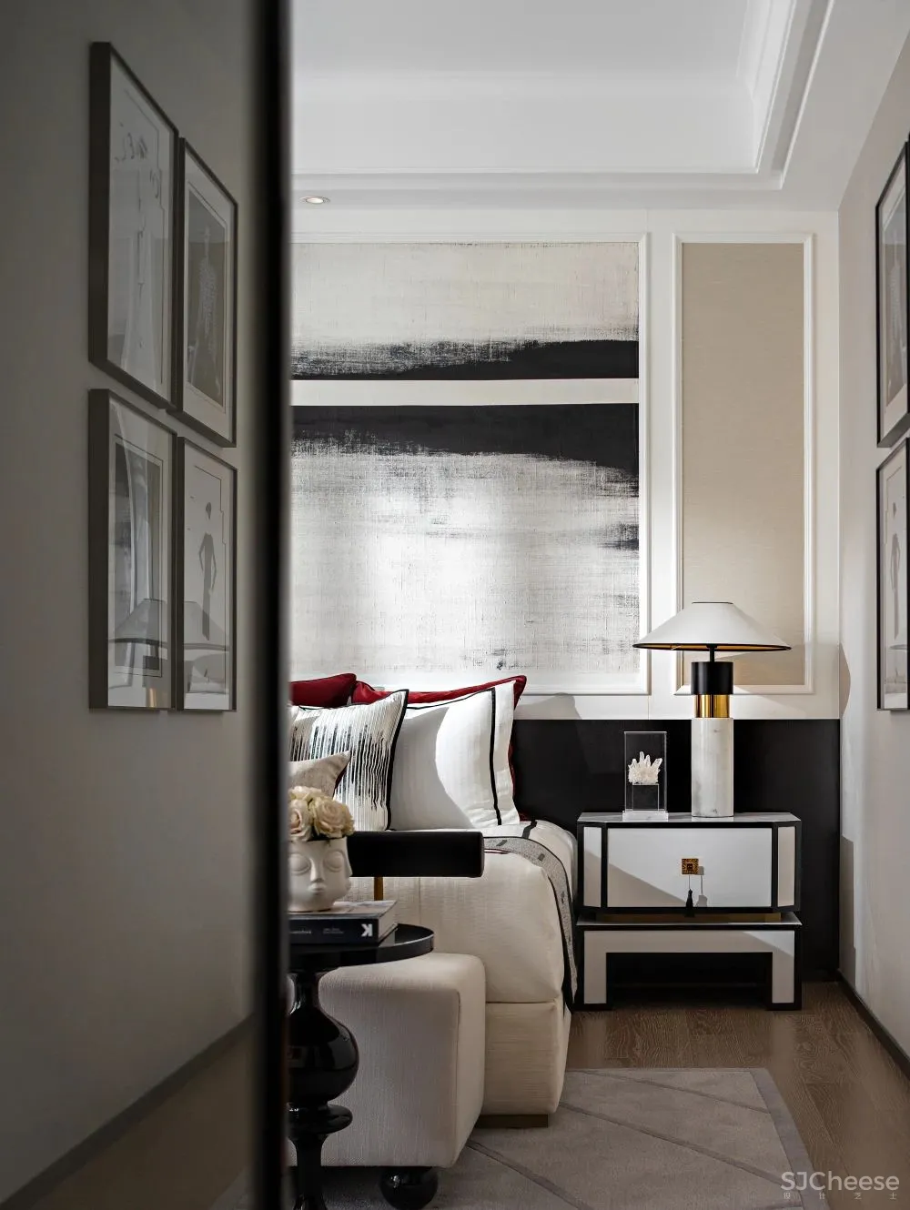 220㎡璀璨奢宅, 黑红配色,致敬经典!