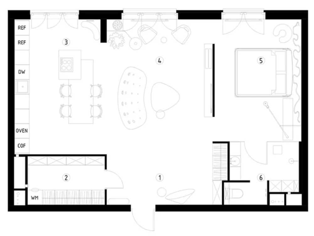 85㎡ 改成一室户,全开放式布局更显宽敞!