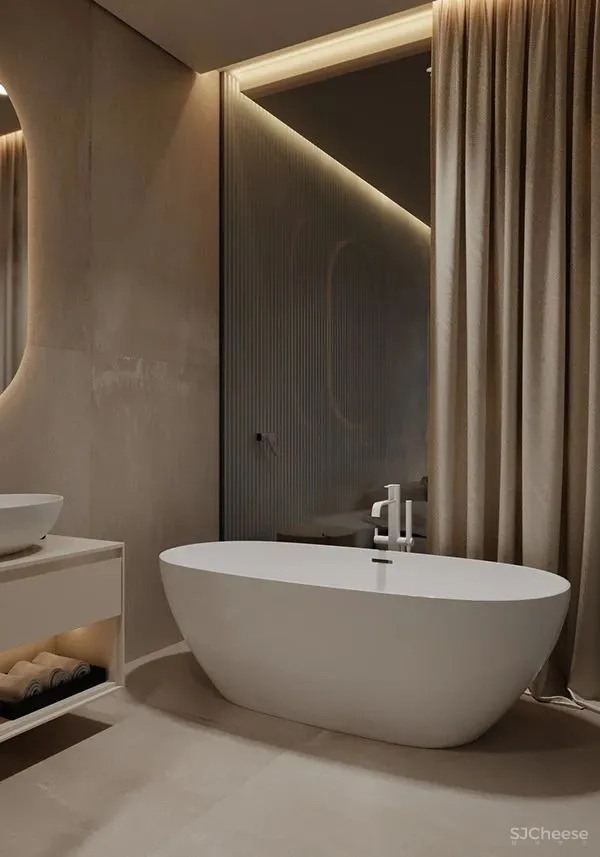 80㎡ 的一室户,隐藏式厨房布局更巧妙