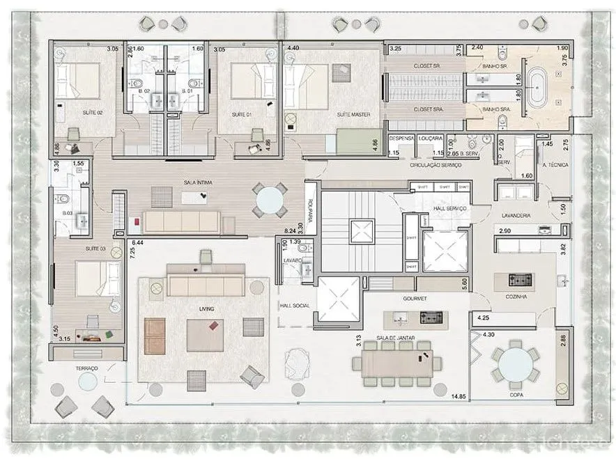 550㎡ 大平层,自然简约的画风比别墅更高级