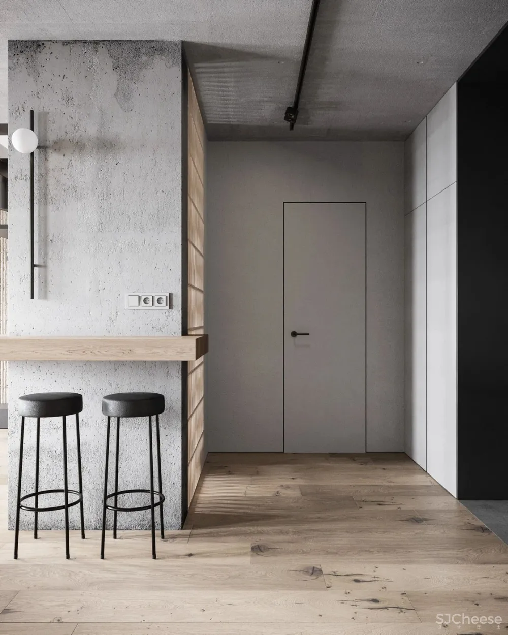 简约复式公寓,石材墙面竟如此有质感