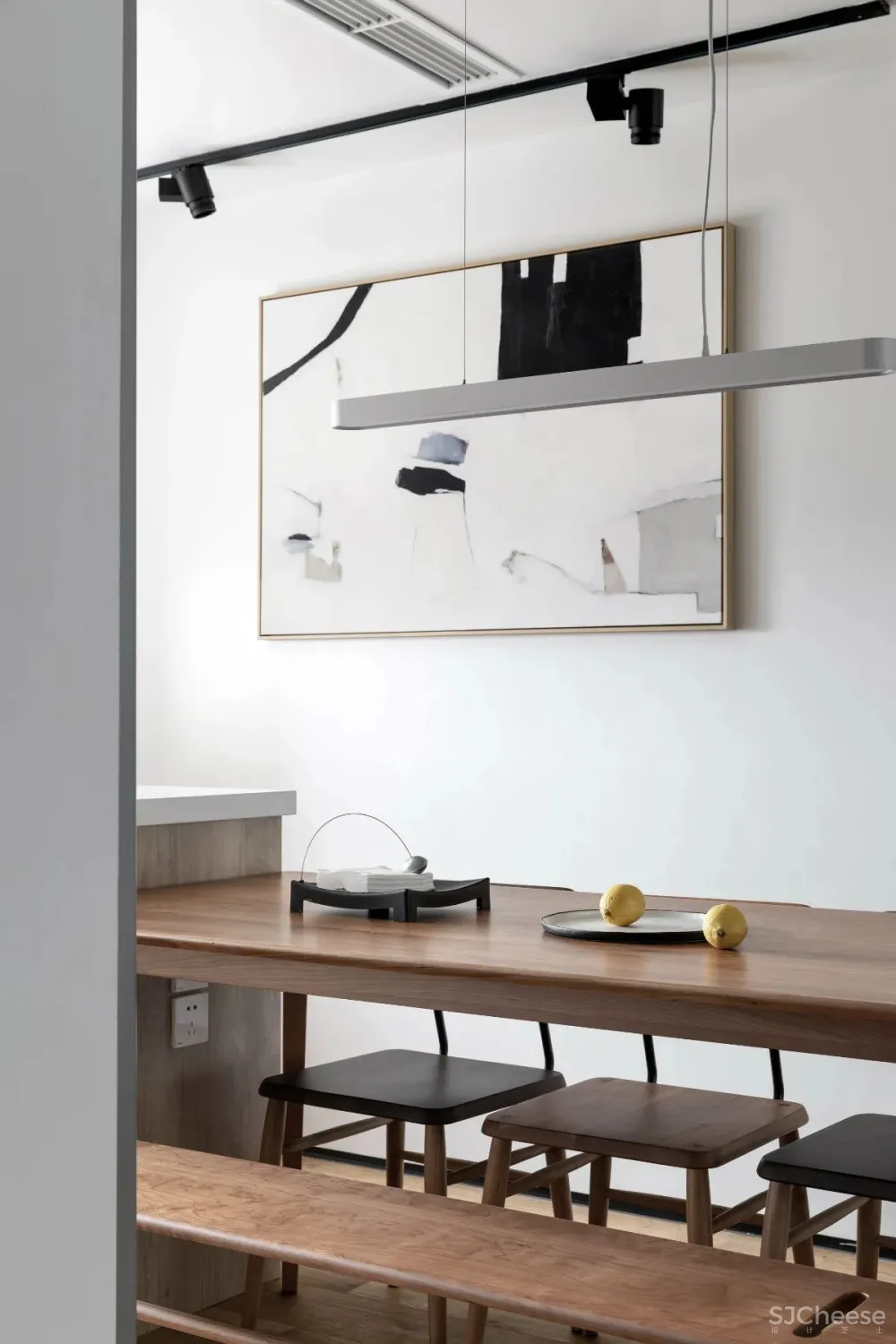 130㎡北欧简约,女主人爱生活,男主爱游戏,客厅书房设计一体