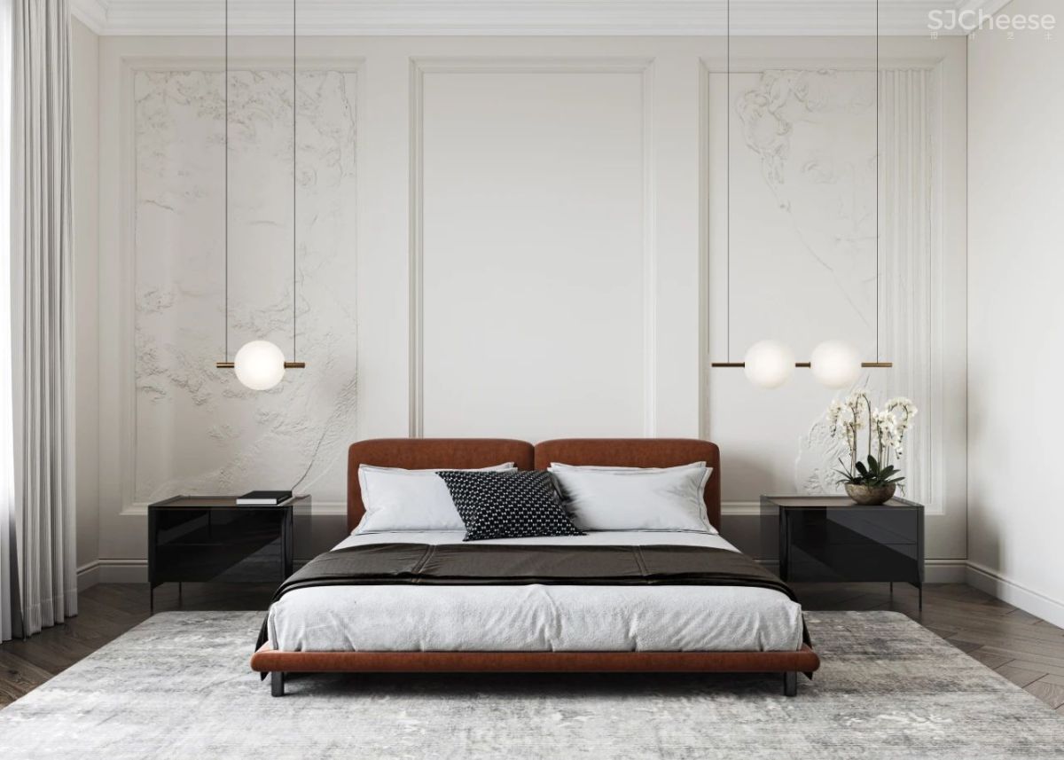 三室两厅的家,墙面用石膏线装饰,复古又时尚