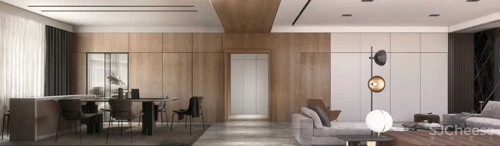 灰木色系住宅，干净优雅丨 崇德公馆样板间设计