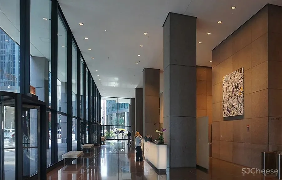 弧形玻璃幕墙+从墙到顶的天花,这个大堂改造太惊艳!