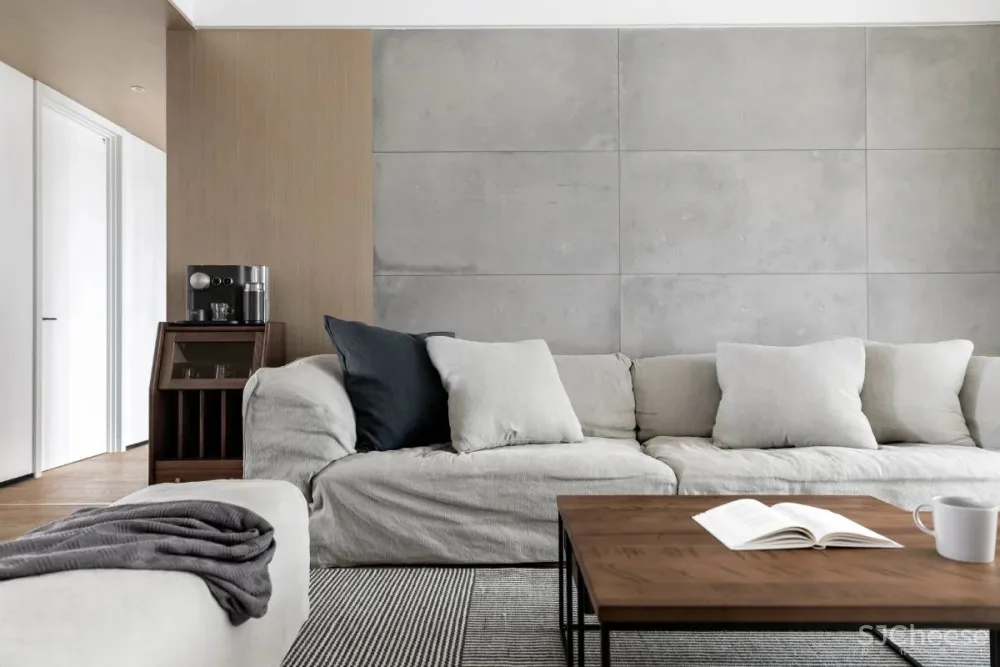 130㎡北欧简约,女主人爱生活,男主爱游戏,客厅书房设计一体