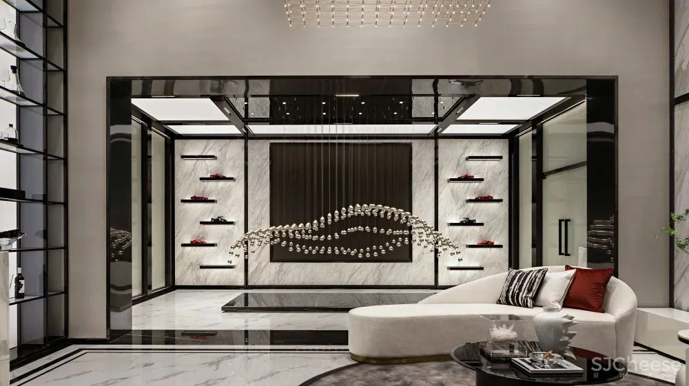 220㎡璀璨奢宅, 黑红配色,致敬经典!