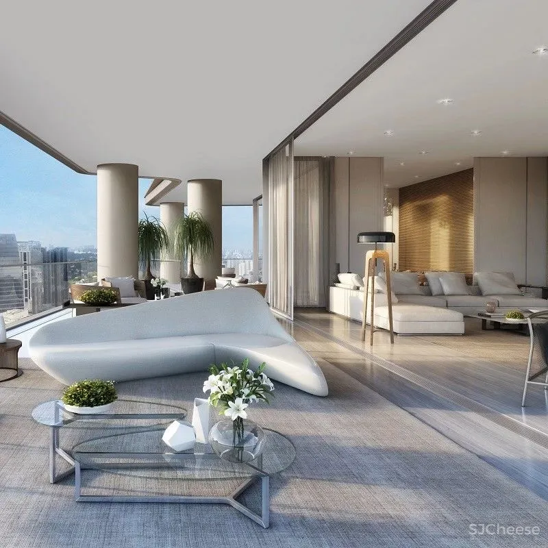 城市中心顶级豪宅进入大平层时代!有钱就买大平层吧!