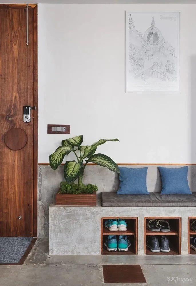 67㎡ 一室户,用水泥与木头就能缔造出时尚住宅