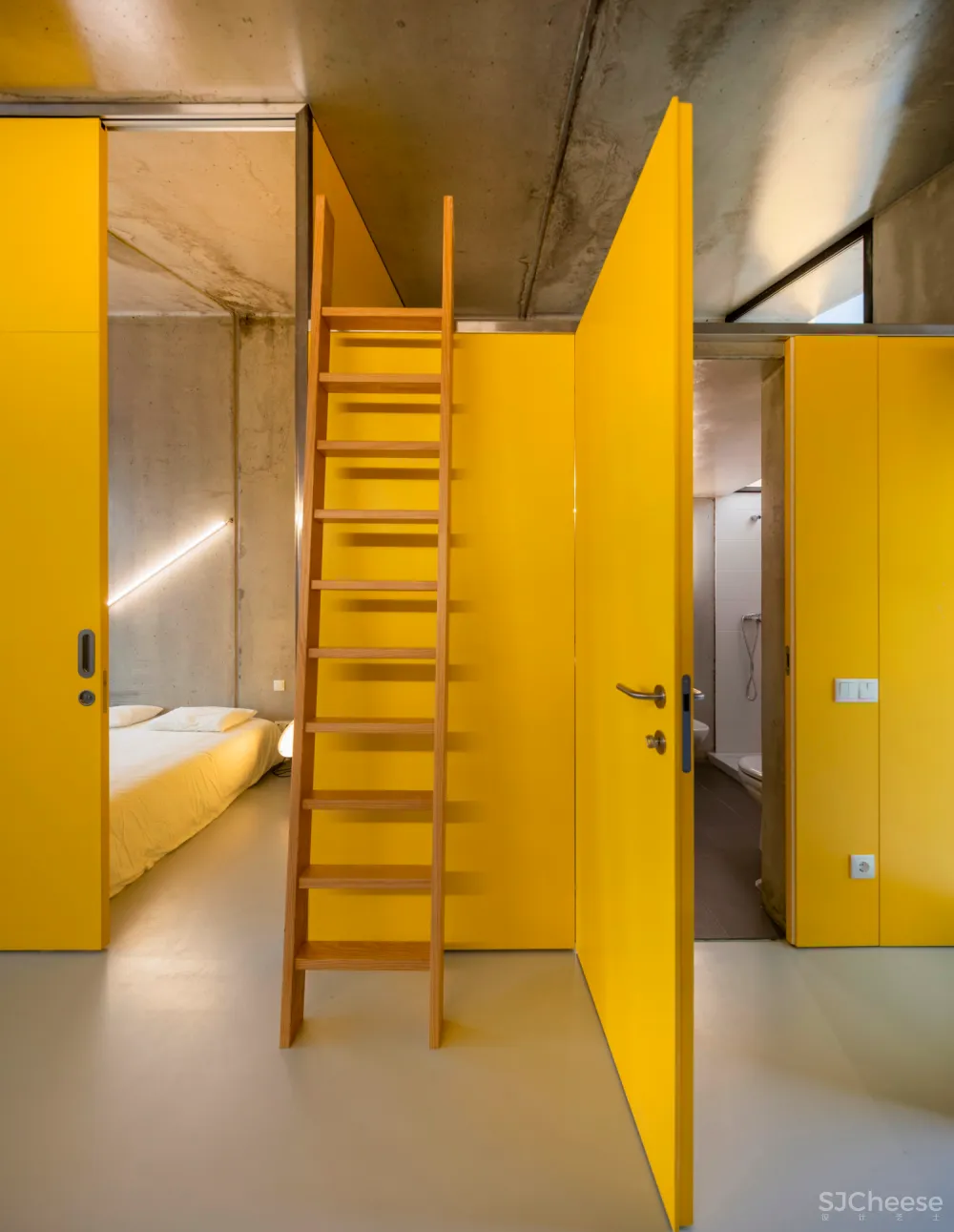 45㎡的混凝土LOFT，预制房也能有设计感！