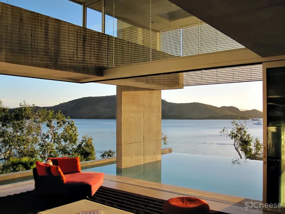 超酷的混凝土海景奢华别墅,深邃于空,容纳万境