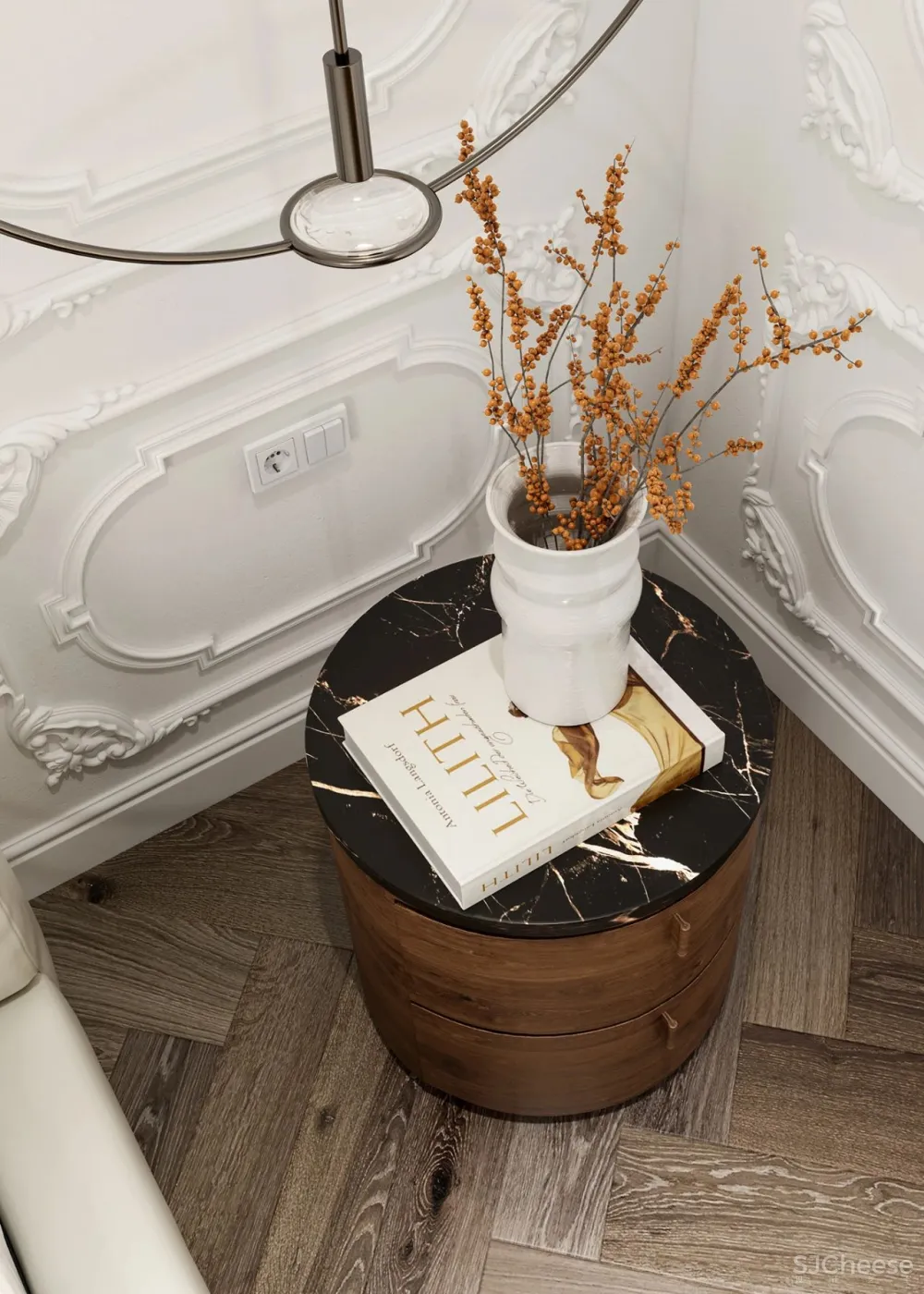 三室两厅的家,墙面用石膏线装饰,复古又时尚