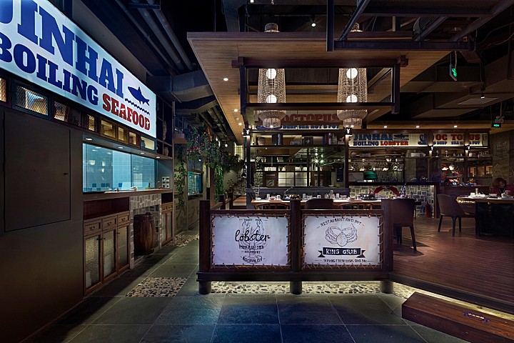 鲜到不得了的海鲜餐厅设计“近海蒸鲜”从海里飞来深圳