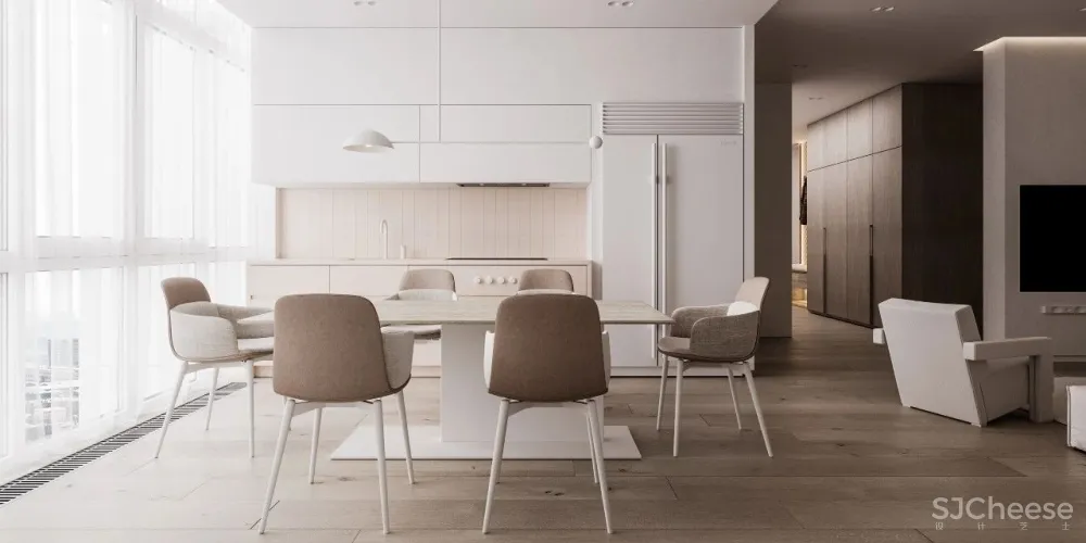 120㎡极简空间,平静和谐!