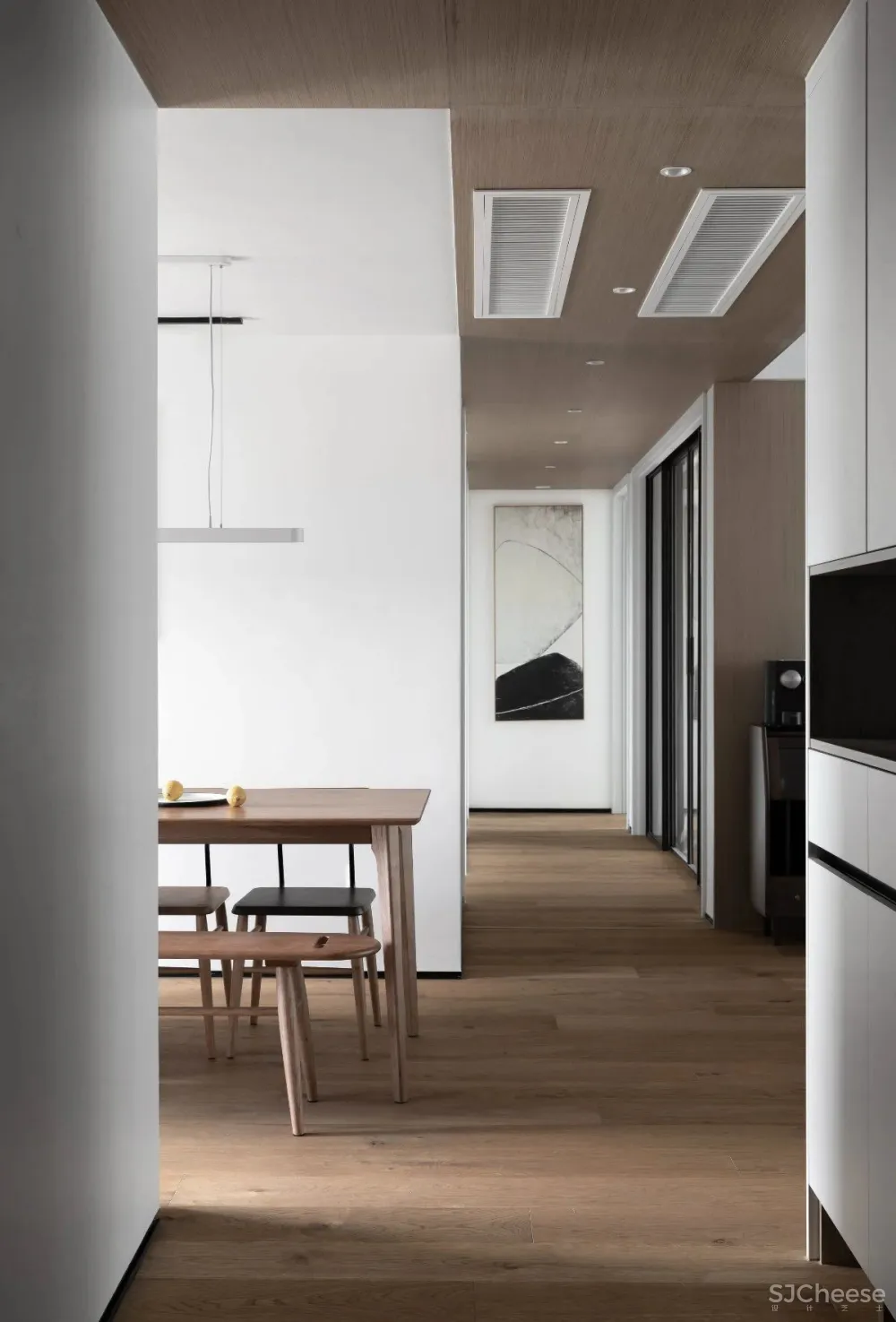 130㎡北欧简约,女主人爱生活,男主爱游戏,客厅书房设计一体