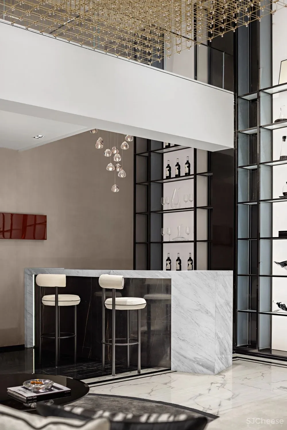 220㎡璀璨奢宅, 黑红配色,致敬经典!