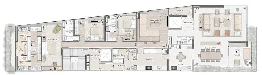 550㎡ 大平层,自然简约的画风比别墅更高级