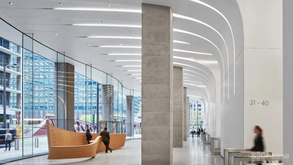 弧形玻璃幕墙+从墙到顶的天花,这个大堂改造太惊艳!