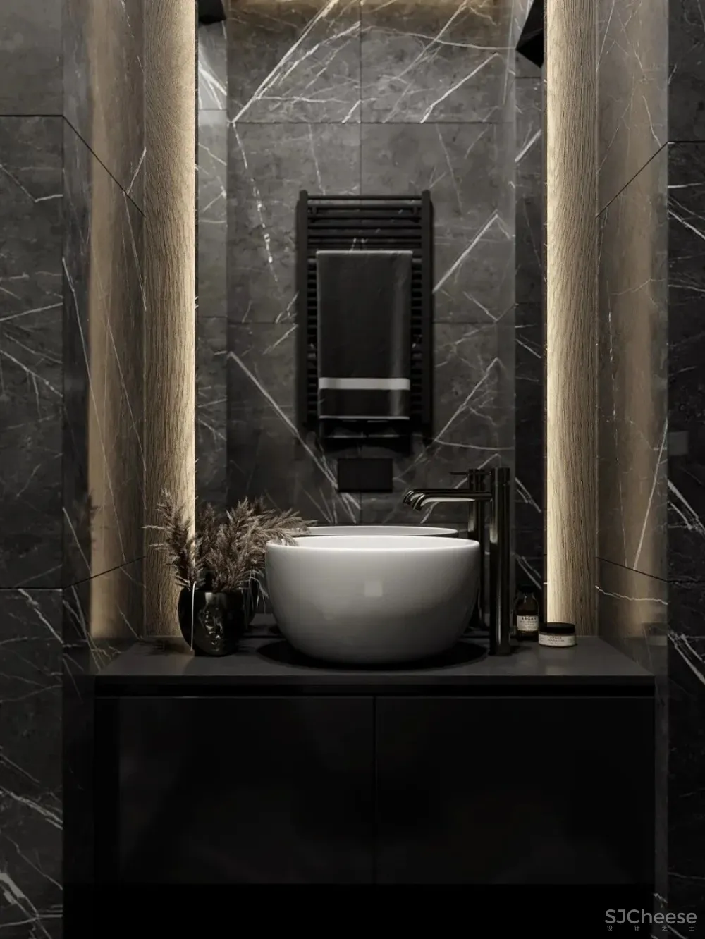 现代轻奢蓝住宅，看大理石的炸裂美感！