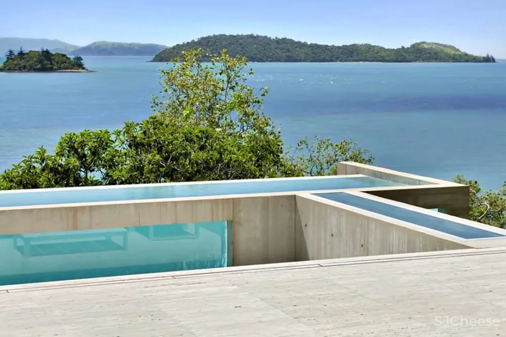 超酷的混凝土海景奢华别墅,深邃于空,容纳万境