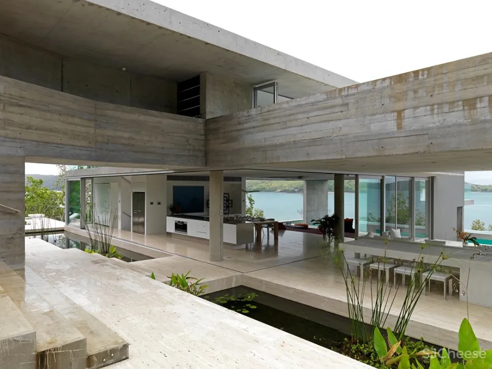 超酷的混凝土海景奢华别墅,深邃于空,容纳万境