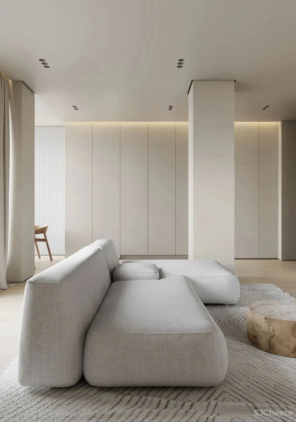 80㎡ 的一室户,隐藏式厨房布局更巧妙