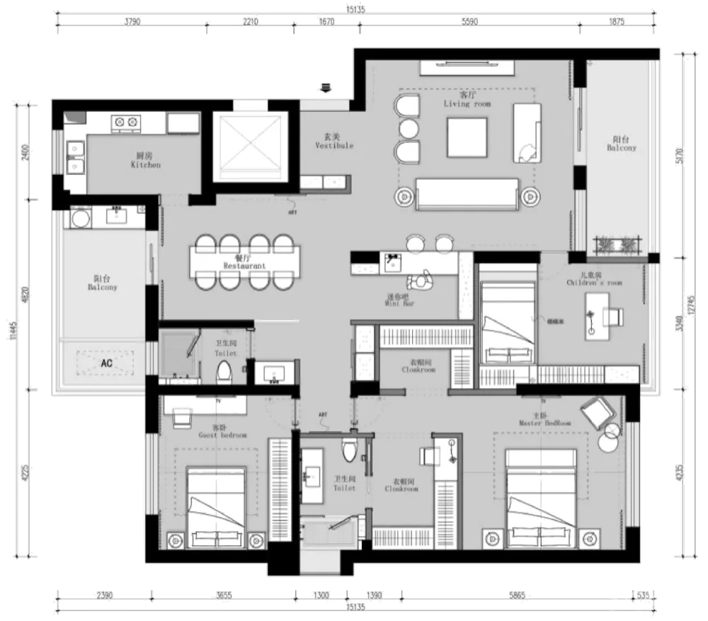 200㎡住宅 流动的光线 赋予生活诗意