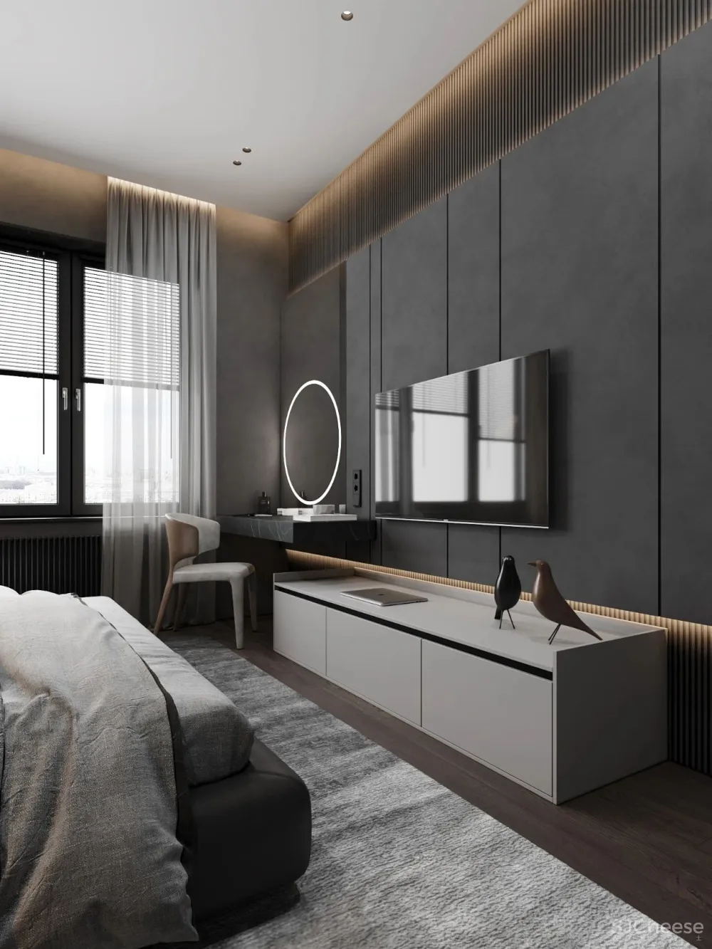 147㎡带露台的顶层复式 高级灰,气场一流!