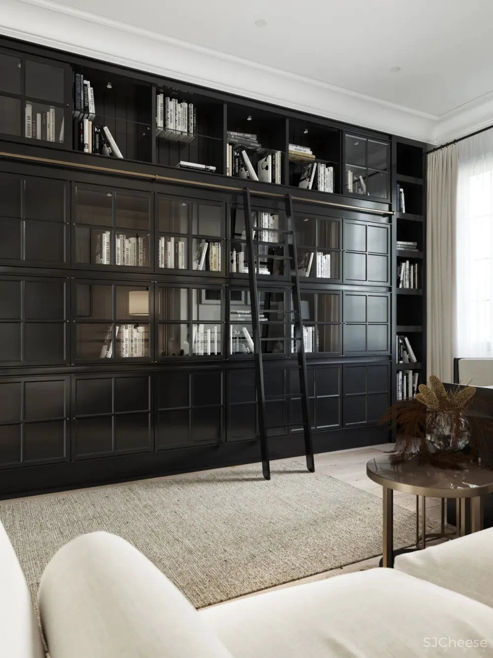 精致的石膏线条与黄铜，这样恰到好处的轻奢风甜而不腻，华丽而不俗气