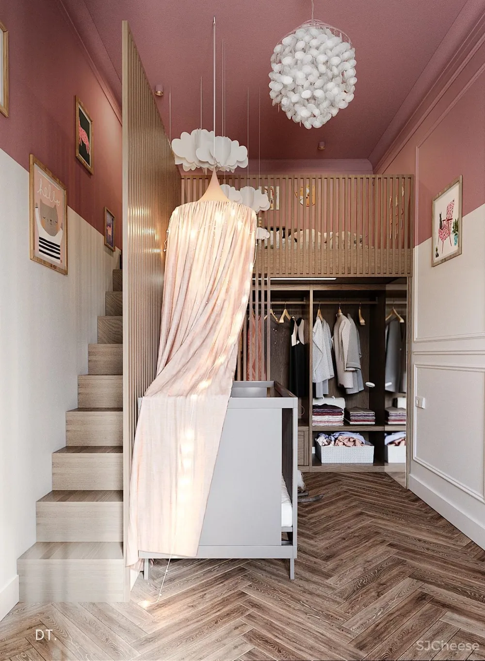 橄榄绿 勃艮第红,78m² 轻奢公寓设计