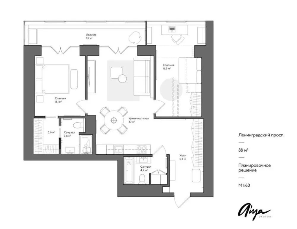 88㎡ 高级灰设计,营造轻奢之美!