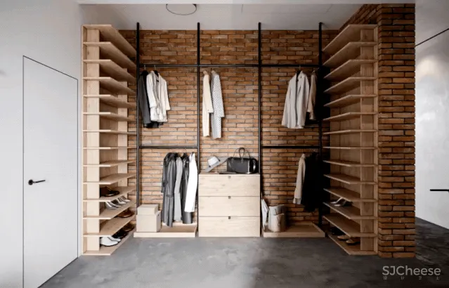 砖墙 木饰面，工业风这样设计超有范