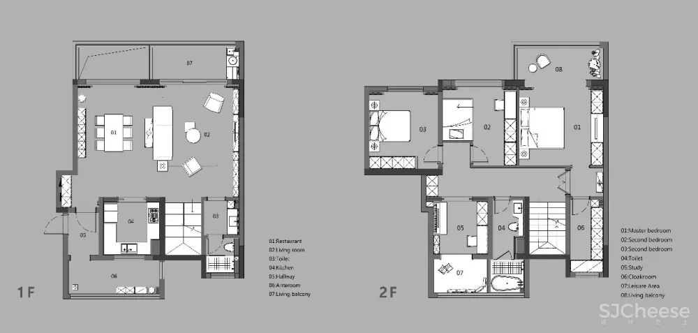 建筑师与老师的190㎡叠墅,一家四口,简单黑白灰,打造极简品质空间。
