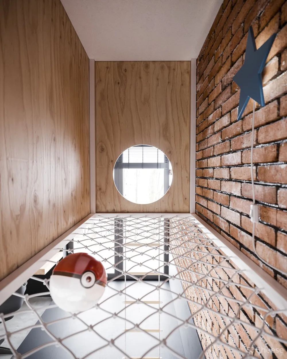 砖墙 木饰面，工业风这样设计超有范