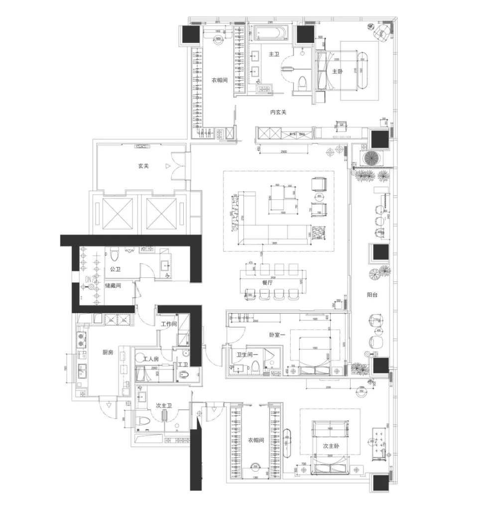 梁志天-梁景华硬装 葛亚曦软装 深圳侨城一号顶级豪宅 A户型304㎡E户型248㎡