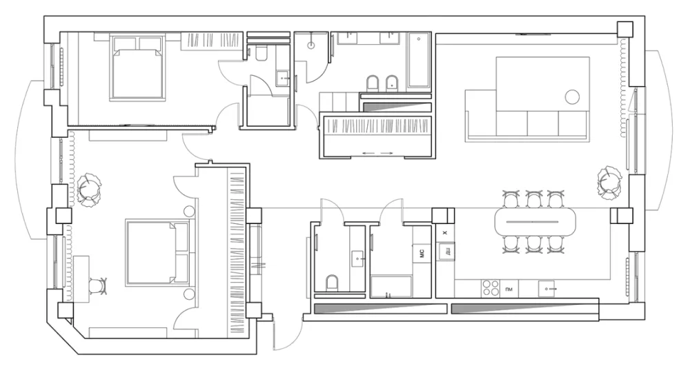 156㎡ 两居室，简单的设计也很有格调！