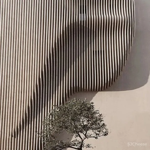 这栋房子用曲线大理石做外墙,张扬的个性之美!