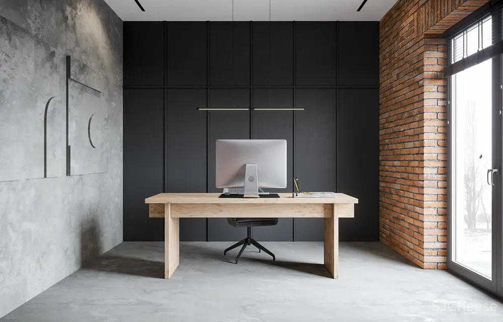 砖墙 木饰面，工业风这样设计超有范