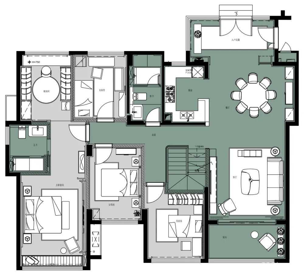 艺居设计 - 400平别墅样板房《简于形,奢于心》