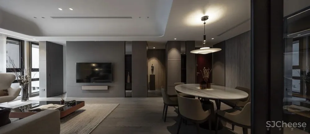 160㎡平层设计,高级灰这样用才叫高级