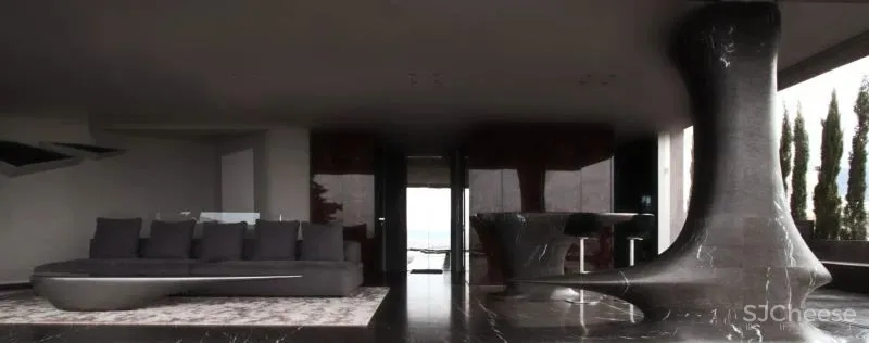 这栋房子用曲线大理石做外墙,张扬的个性之美!