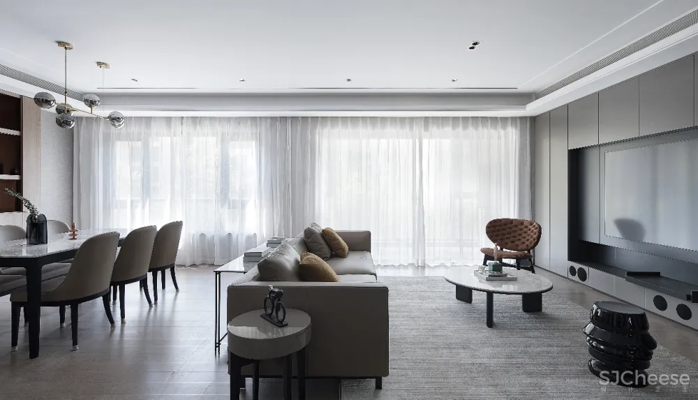 建筑师与老师的190㎡叠墅,一家四口,简单黑白灰,打造极简品质空间。