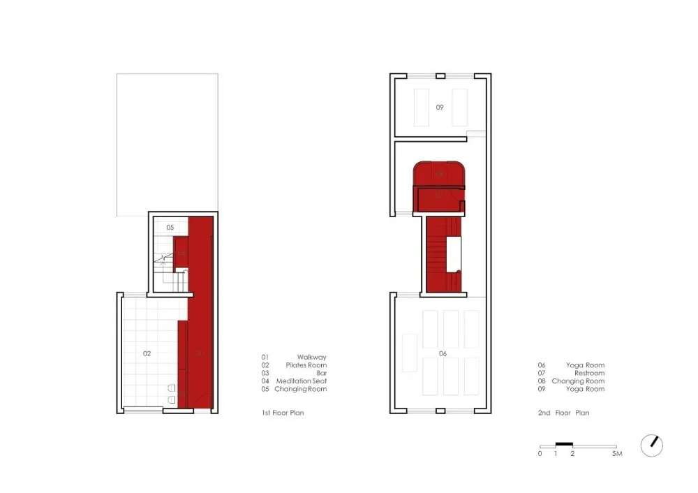 建筑师在老房子里插入四个构件,将其变成136㎡的瑜伽馆