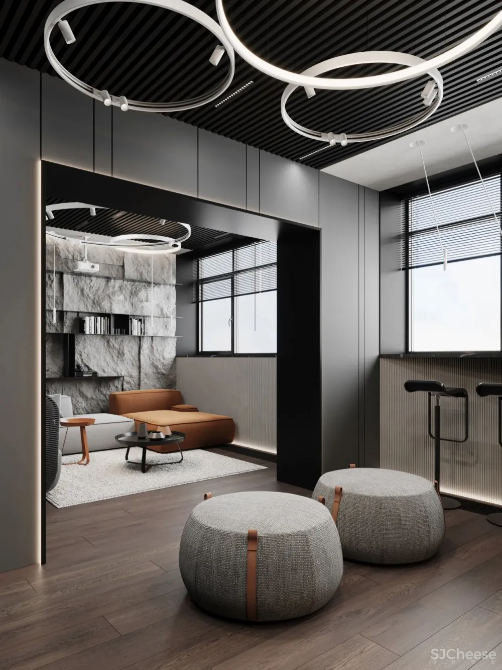 147㎡带露台的顶层复式 高级灰,气场一流!